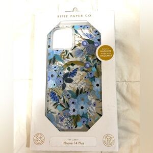 Rifle Paper Co. iPhone 14 Plus Case with Blue Floral Design New